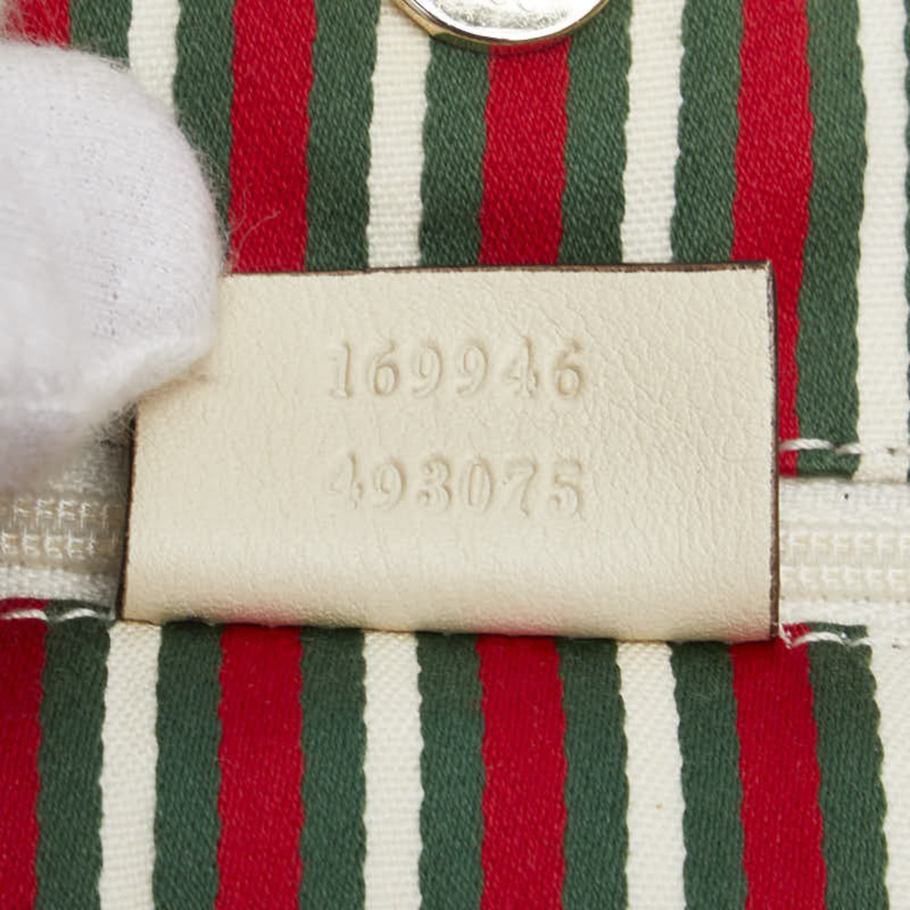 Gucci GG Canvas New Brit Tote Bag Shoulder 169946 Beige White Leather Women's... - Picture 13 of 14